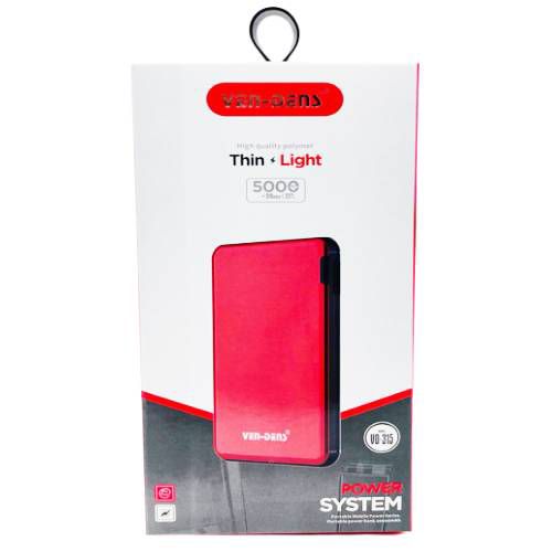Ven-Dens 5000mAh Thin & Light Power Bank (VD-PB0004)
