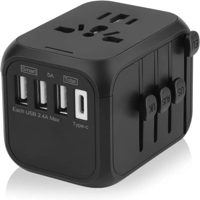 Universal Worldwide Travel Adapter Plug Black
