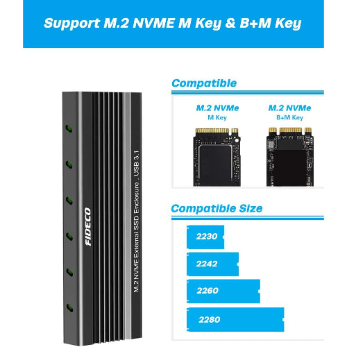 FIDECO M.2 NVME External SSD Caddy