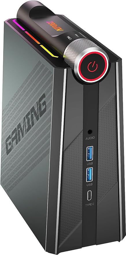 NiPoGi AM08PRO Gaming Mini PC/ AMD Ryzen 7 7735HS(up to 4.75GHz) Dual Band/ 32GB DDR5/ 1TB M.2 NVme/SATA SSD 3 Mode Desktop PC W-11 Towers PC 4K Triple Display/WIFI 6/HDMI+Type-C