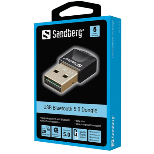 Sandberg (134-34) USB Bluetooth 5.0 Adapter, 20M Range
