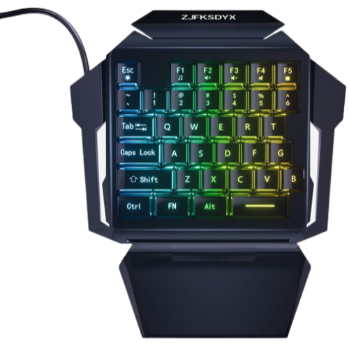 One Handed Gaming Keyboard Mini Wired RGB Keyboard