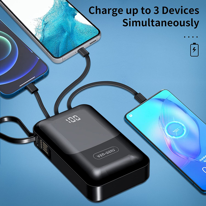 Ven-Dens 10000mAh 3 in 1 Power Bank (VD-PD013)