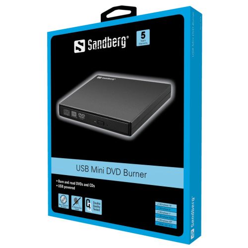 Sandberg External DVD Re-Writer 8x, USB