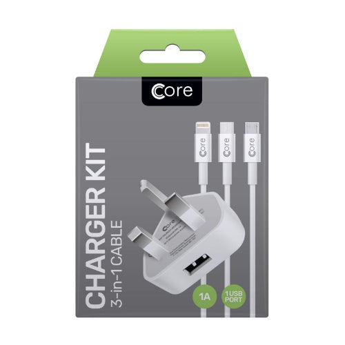 Core Single Charger Kit 3 in 1