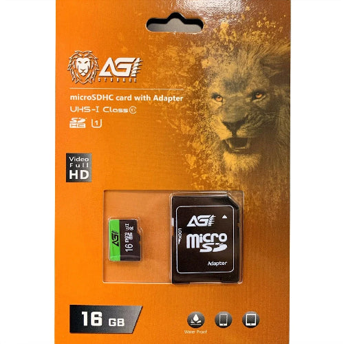AGI 16GB Micro SDHC Card with SD Adapter