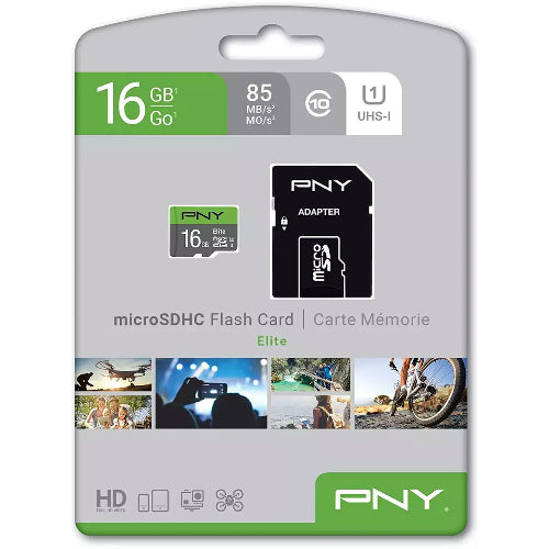 PNY 16GB Elite Micro SD Card with SD Adapter