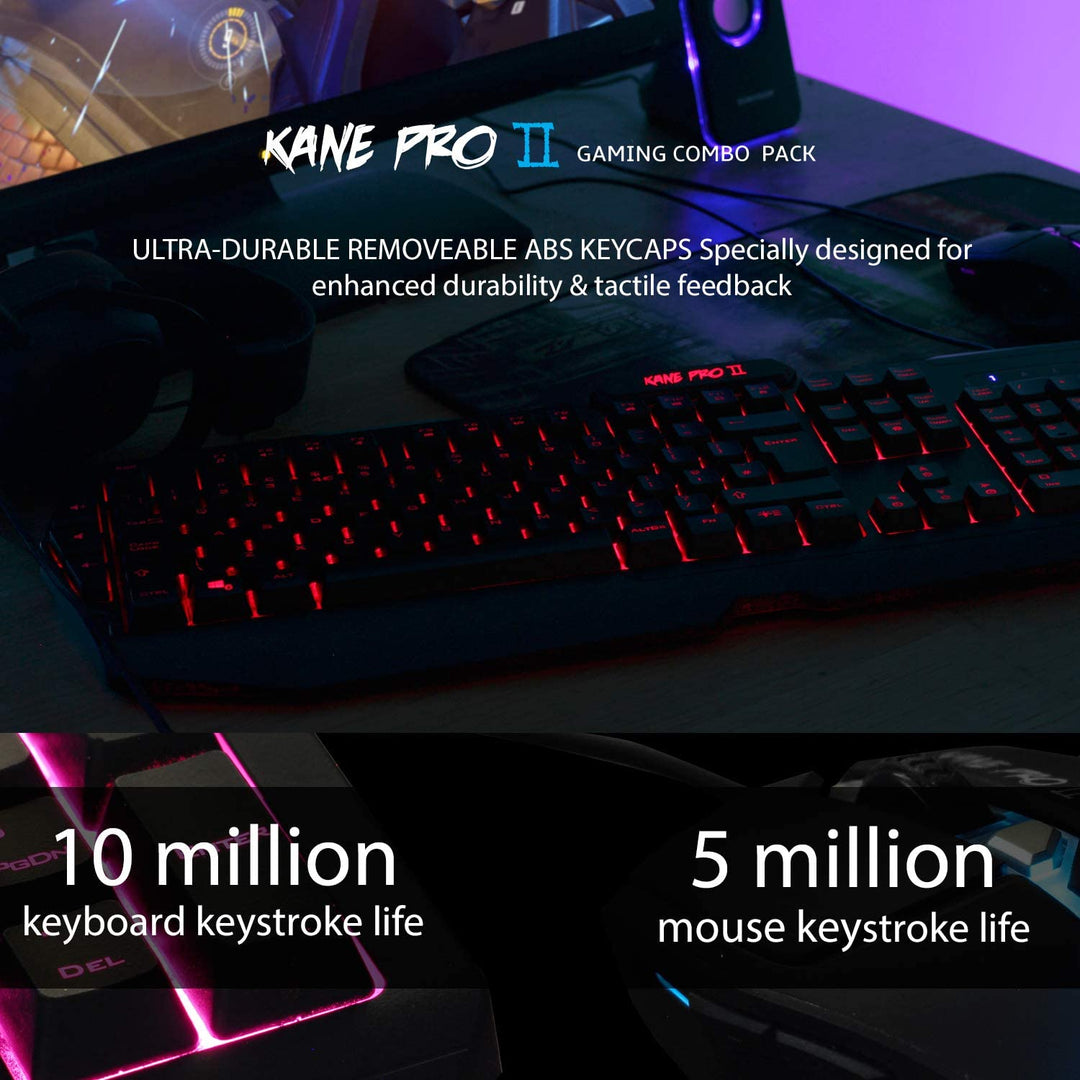 Kane Pro 2 LED Gaming Keyboard & Mouse Combo