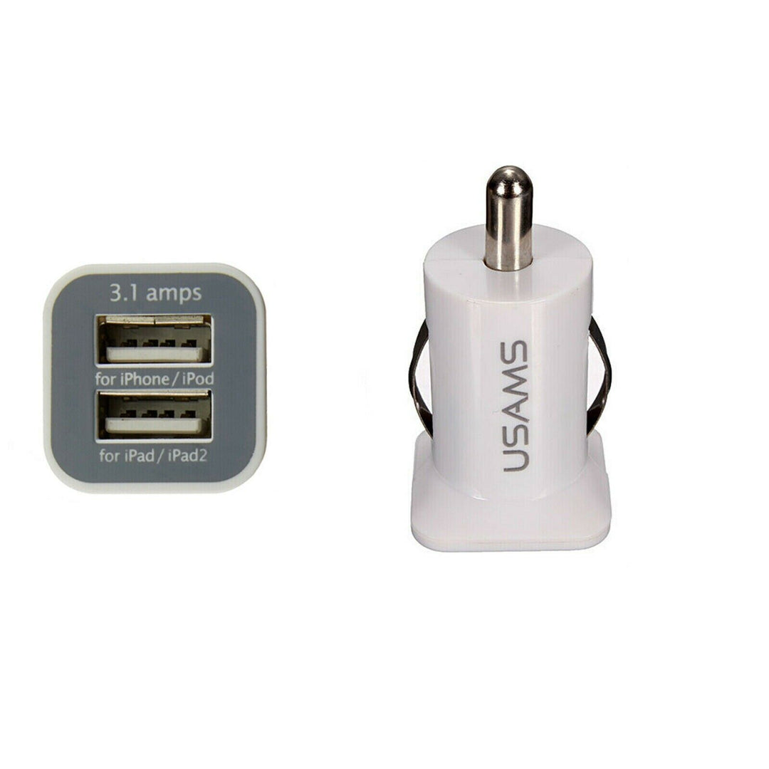 USams Dual USB Car Charger 3 Amp